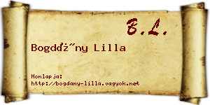 Bogdány Lilla névjegykártya
